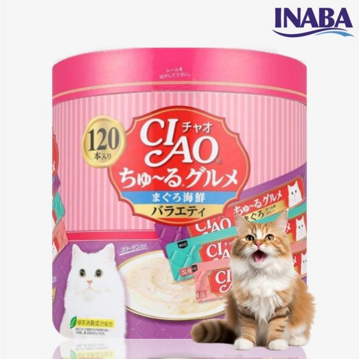 자깡몰 이나바 챠오츄르 구루메 가다랑어 버라이어티 60개입 고양이간식, 1개