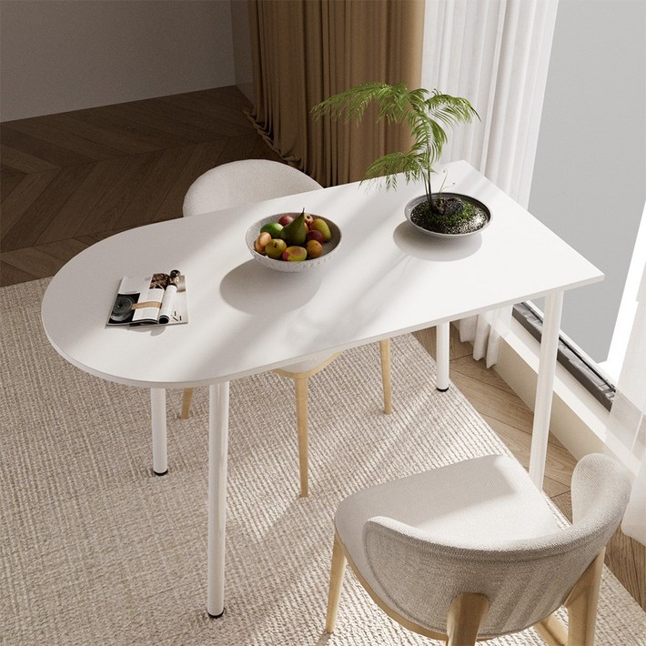 Bornoon 반타원 식탁 테이블 4인용 1000