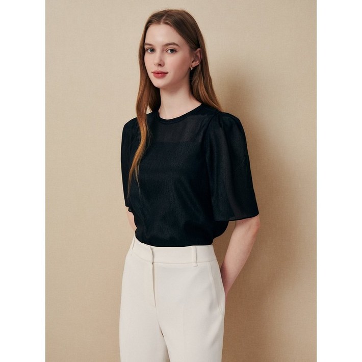 지고트 JR4A0BL284데일리 하프 슬리브 블라우스