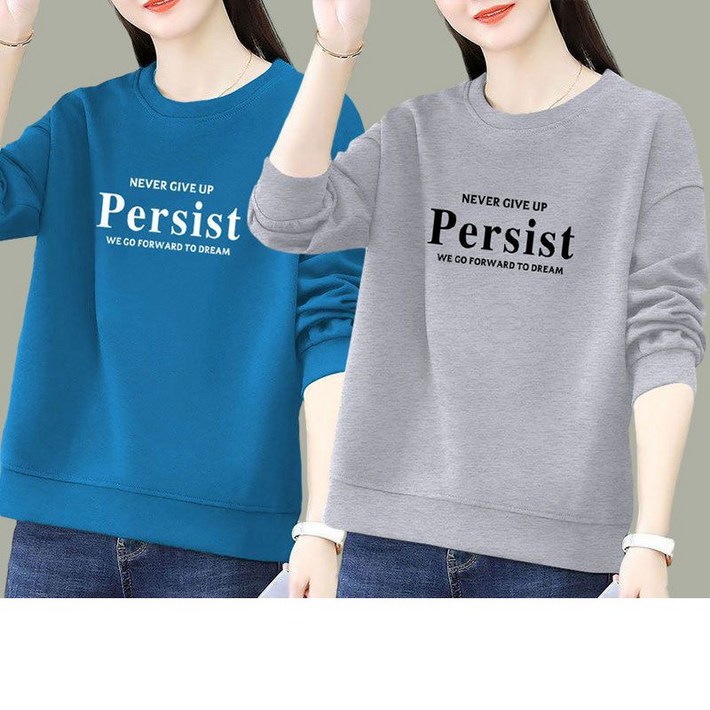 11 여성 맨투맨 봄 가을 긴팔 티셔츠 얇은 맨투맨티 긴팔 상의 패션 여자 라운드낵 맨투매 2피스 빅사이즈 YJW