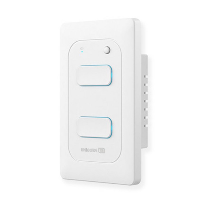 유니콘IoT 2구 스마트 벽스위치 무선원격제어 자동불끄기 WIFI방식 TSSW2, 화이트, 1개