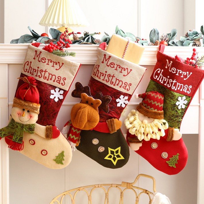 OMT 크리스마스 대형 양말 선물 주머니 인테리어 장식소품 OCRSCK