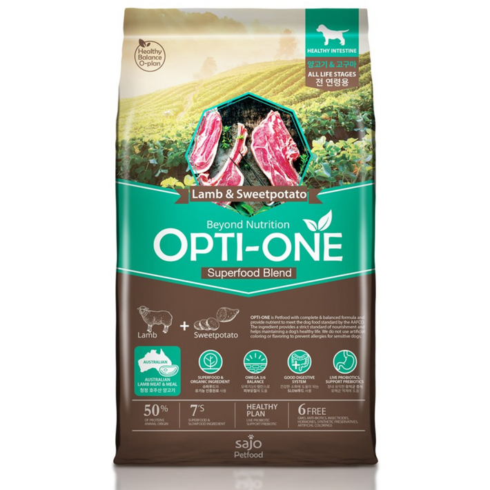 사조 옵티원 강아지사료 양고기 고구마 4.8kg