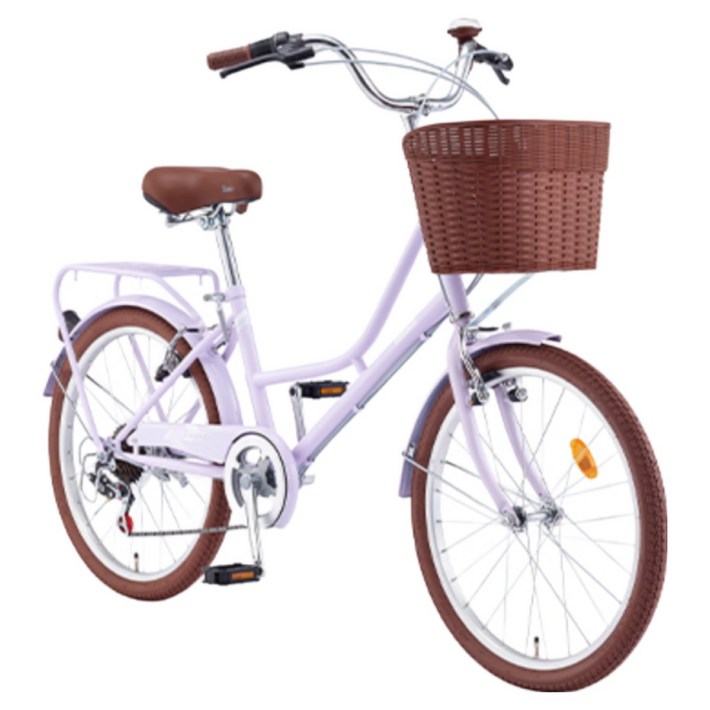 삼천리 2025 완조립 22 선데이 7단 초등학생 주니어 시티 클래식 바구니 자전거, 아이보리, 1개