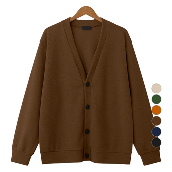 남성용 에센셜 버튼 니트 오버핏 가디건 MDCD248CM