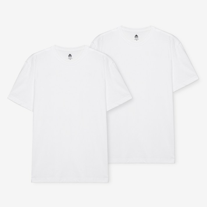 베이직하우스 레이어드 라운드넥 통기성 반팔 티셔츠 2p WATS0103