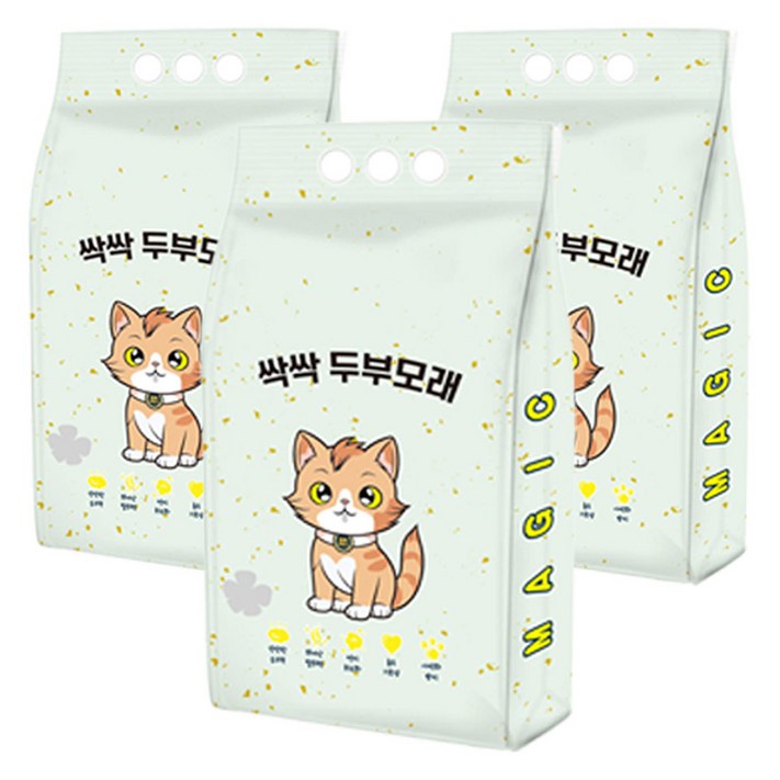메디펫 고양이 싹싹 두부모래 가는입자, 3개, 8L, 녹차향 메디펫 고양이 싹싹 두부모래 가는입자, 3개, 8L, 녹차향