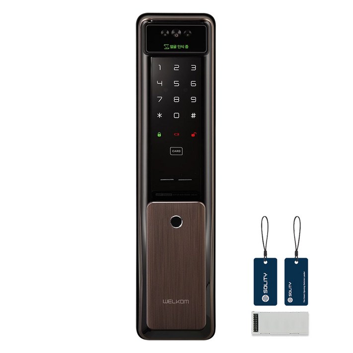 솔리티 웰콤 WiFi 얼굴인식 푸시풀 Iot 디지털 도어락 WSP2900A PLUS, 고객직접설치, WSP2900A PLUS