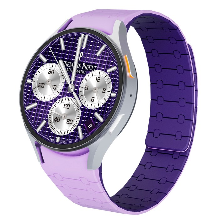 캘릭스 갤럭시 워치 호환 실리콘 마그네틱 밴드 스트랩, 라벤더퍼플, 1개