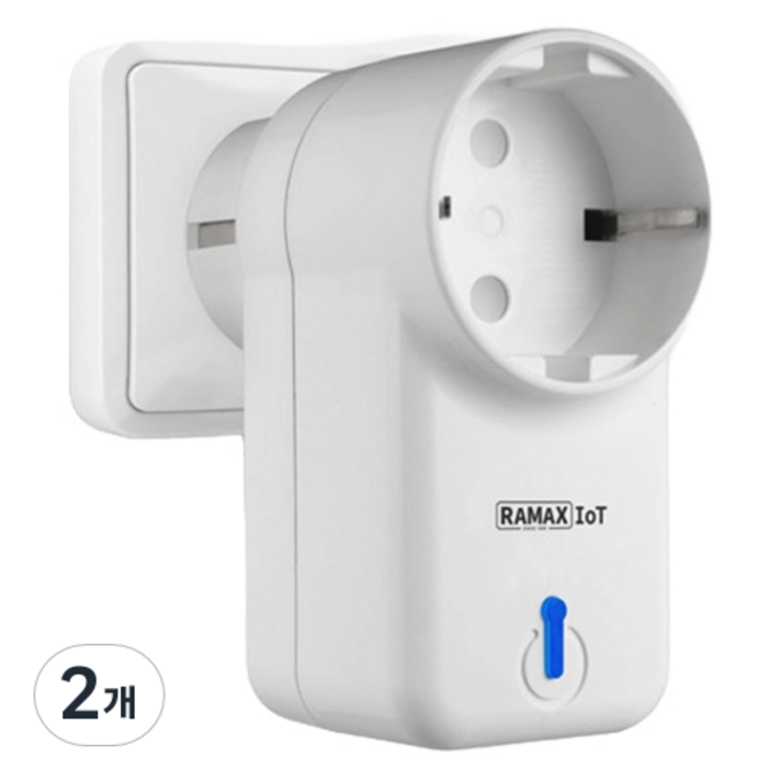 라맥스 스마트 플러그 1구 RPG724W, 8cm, 화이트, 2개