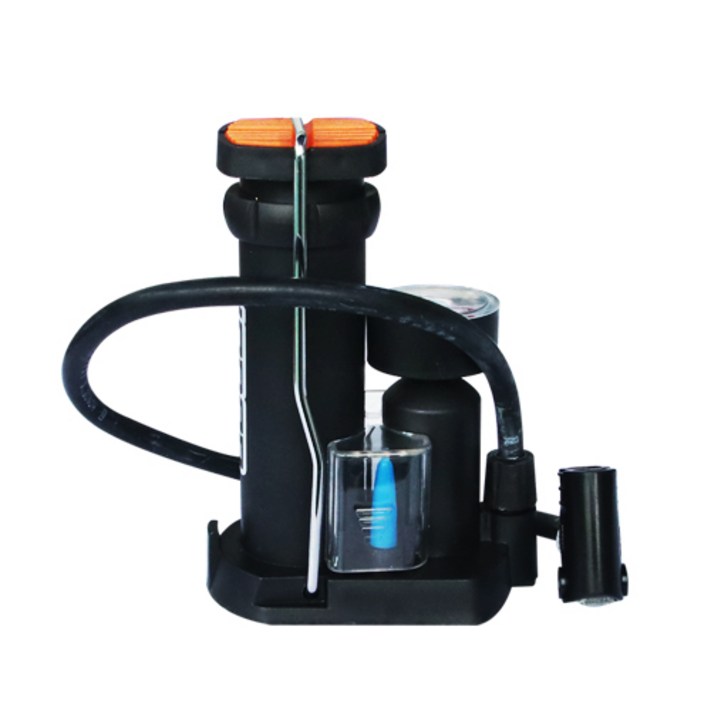휴대용자전거펌프 휴대용 자전거 공기압 발 펌프 + 부속품 2종 세트, 혼합색상, 1세트