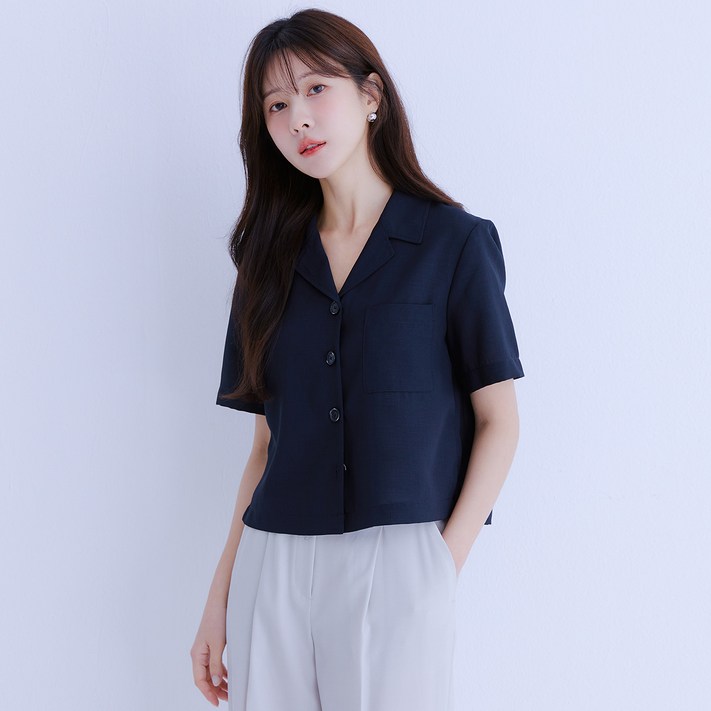 로엠 여성용 린넨라이크 반팔 셔켓