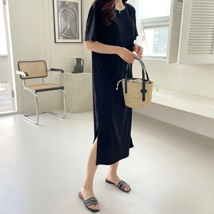 세이스타일 차랑 반팔 양트임 H롱 원피스