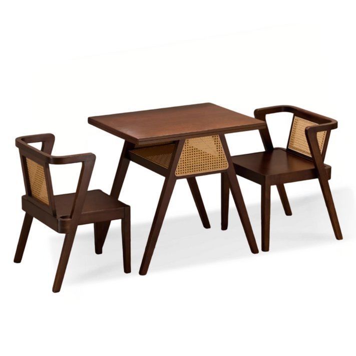 이센시아 모던 2인용식탁세트 원목식탁 식탁의자세트, 월넛