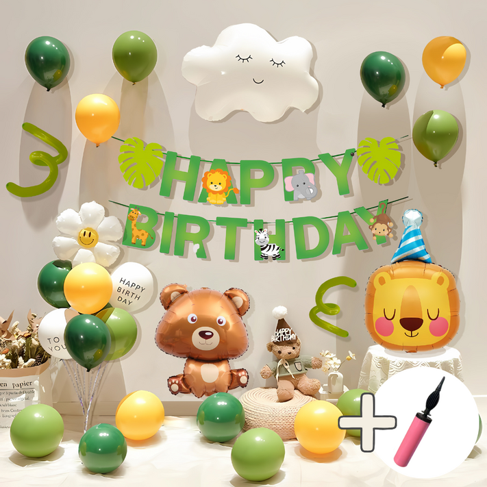 홈 생일파티풍선 가랜드 세트 손펌프  풍선테이프 증정, BR07