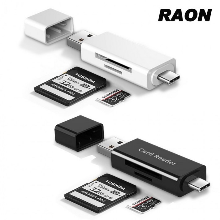 라온 CR100C USB3.0 C타입 SD카드 microSD OTG 카드리더기, 블랙 라온 CR100C USB3.0 C타입 SD카드 microSD OTG 카드리더기, 블랙