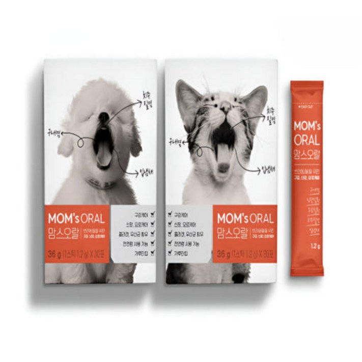 맘스오랄 고양이 구내염 면역력 입냄새 장건강 구강영양제 잇몸 염증 1.2g, 30포