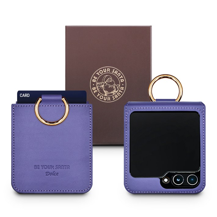 갤럭시 Z플립5 케이스 이태리 천연가죽 힌지보호 카드수납 링 지플립5 돌체