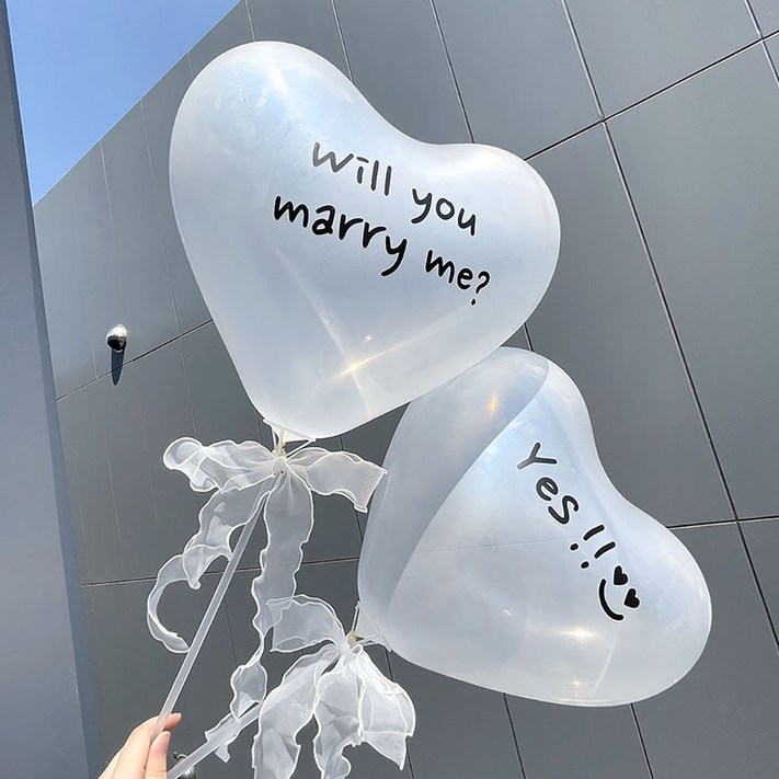 파티앤온 셀프 웨딩 촬영 프로포즈 하트 풍선 세트, 기본