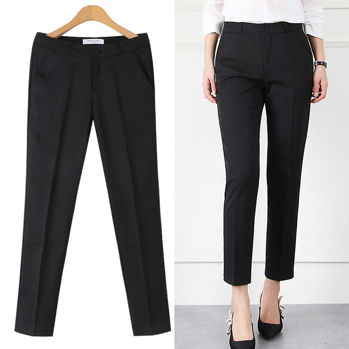 핏예쁜 일자 슬림핏 키작녀 슬랙스 오피스룩 정장팬츠 빅사이즈팬츠 S3XL 롱앤숏베이직팬츠