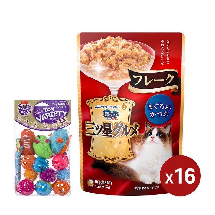 고양이 간식 미쓰보시 구루메 후레이크(참치) 16팩(사은품 증정), 단품