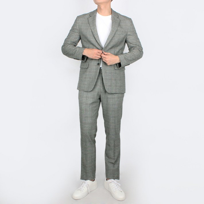 세정트레몰로베이지 체크 4WAY 스트레치 셋업 자켓 FAXZ833134