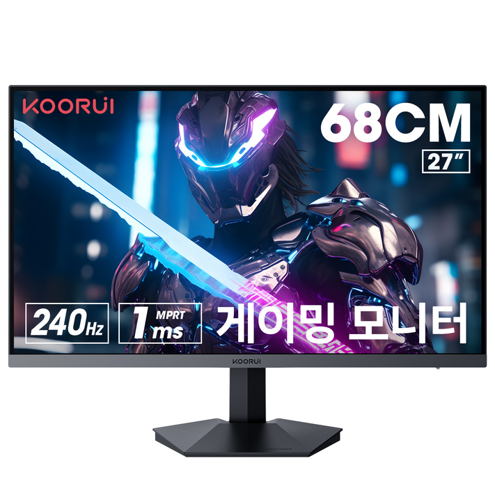 KOORUI 68.5cm 평면 게이밍 모니터 FHD VA 240HZ GN02 블랙, GN02