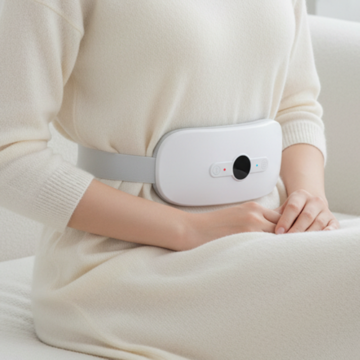 소브홀릭 복부 온열 찜질기 마사지기, 화이트, SHW30