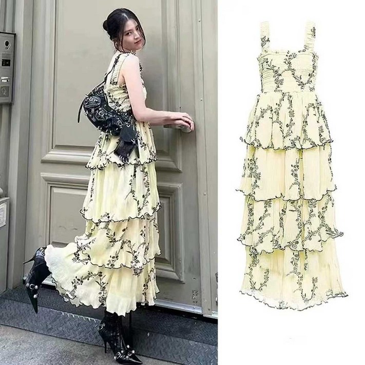 여성원피스 데이트룩 30대 40대 슬림 플리츠 드레스