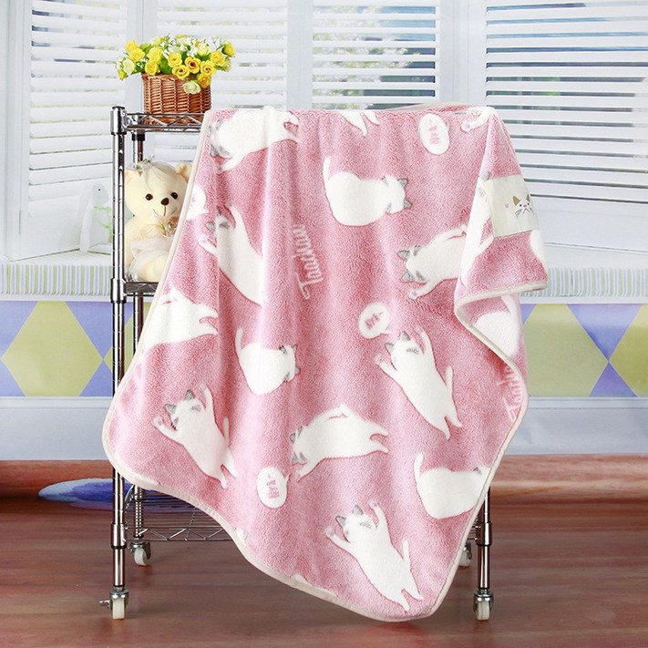 라브와 고양이 극세사 이불 포근 무릎담요