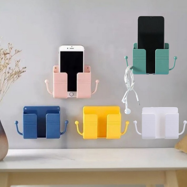 가치팜 다용도 벽걸이 리모컨 거치대 5종 세트, 1세트, 옐로우그린블루화이트핑크