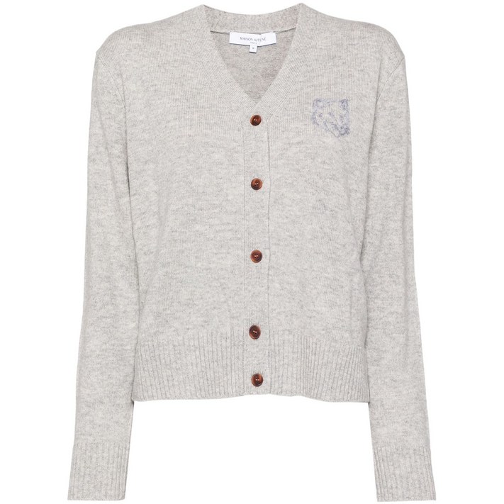 메종키츠네 볼드 폭스 헤드 자수 가디건