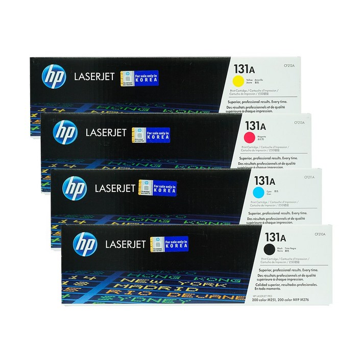 HP 131A CF210A CF211A CF212A CF213A 정품토너 LaserJet MFP M276nw M251nw M276n M251n 4색세트, 1개, 단일색상 HP 131A CF210A CF211A CF212A CF213A 정품토너 LaserJet MFP M276nw M251nw M276n M251n 4색세트, 1개, 단일색상