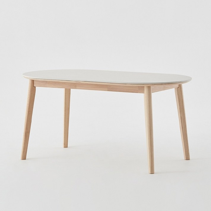 한샘 도노 내추럴 세라믹 와이드4인 타원식탁 의자미포함