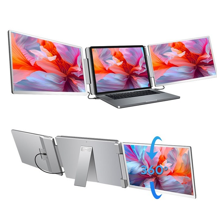 14인치 휴대용 듀얼 디스플레이 19801200 해상도 트리플 스크린 모니터 노트북 확장, S7, 35.6cm