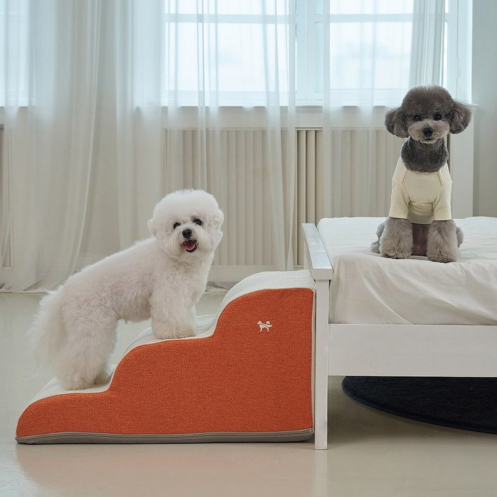 슈퍼펫 강아지계단 논슬립 슬개골보호 미끄럼방지 3단 커브 스텝