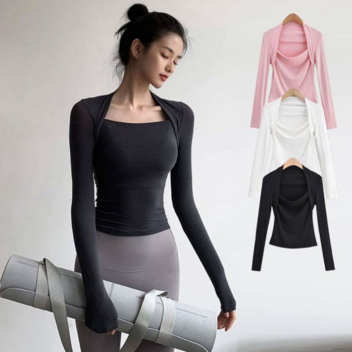 프라픽 필라테스 운동복 홀터 긴팔 티셔츠 SIS805