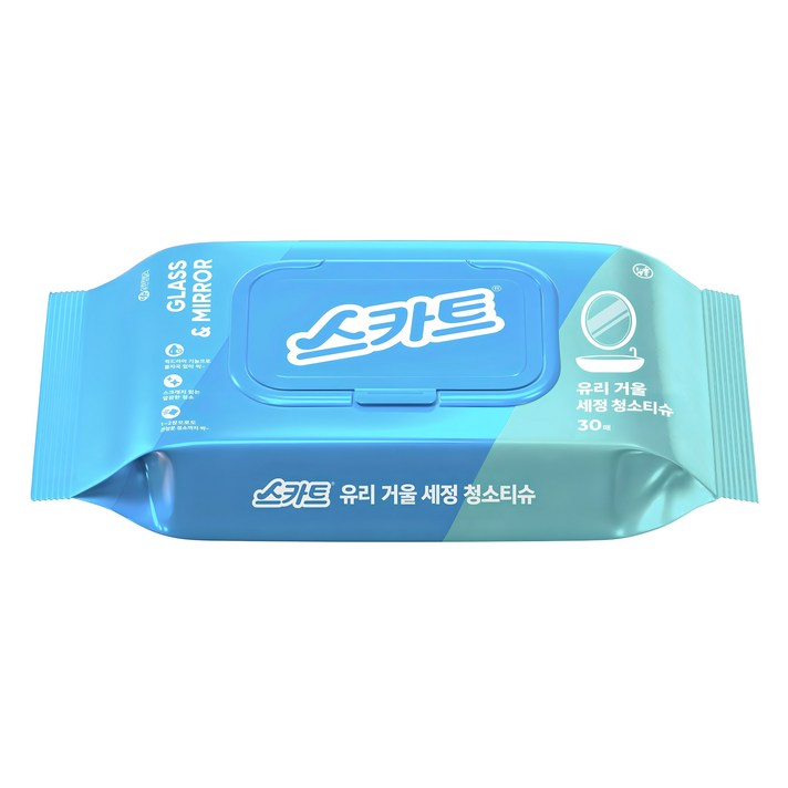 스카트 유리 거울 세정 청소티슈, 1개 스카트 유리 거울 세정 청소티슈, 1개