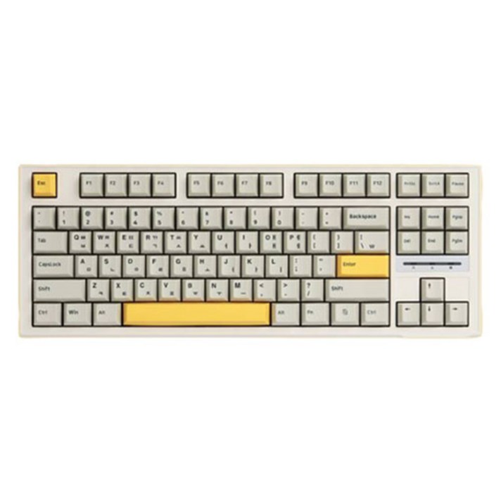 SPM PBT 핫스왑 게이밍 기계식 유선 텐키리스 키보드, 아이보리, PL87A, 바다소금축 SPM PBT 핫스왑 게이밍 기계식 유선 텐키리스 키보드, 아이보리, PL87A, 바다소금축