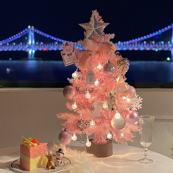 이플린 크리스마스 탑별 미니트리  전구  오너먼트 풀세트