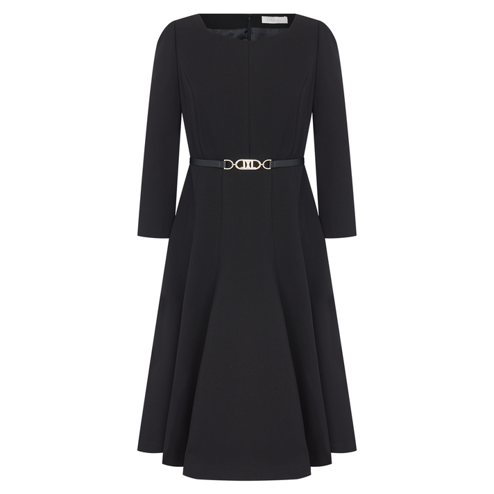 라인어디션 스퀘어넥 플레어 원피스