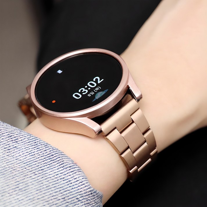 오르몽트 갤럭시워치8 7 6 5 4 3 호환 베이직 슬림 3선 메탈 스트랩 프로 클래식 액티브2 20mm 밴드 시계줄 줄질, 로즈골드