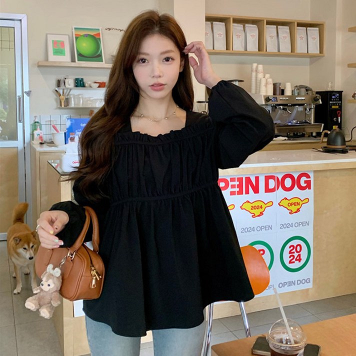 B172-8 콘버브 빅사이즈여성의류 봄가을 블라우스 44-110