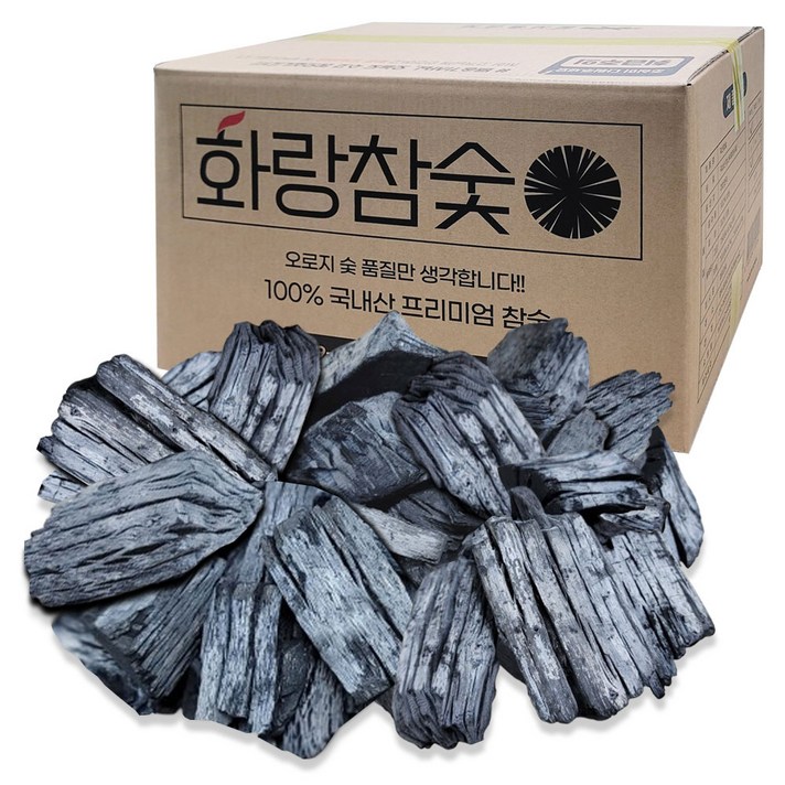 화랑 국산참숯 백탄(중사이즈) 대용량 벌크포장 바베큐숯