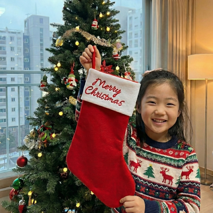 선물넣는 산타양말 크리스마스트리 오너먼트 선물주머니