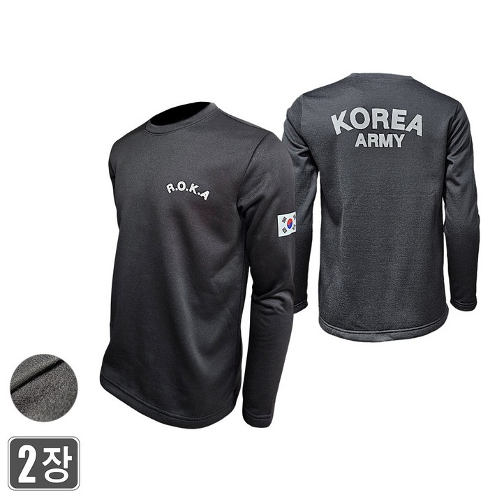 11웨어몬 겨울용 남성 ROKA ARMY 기모스판 라운드티 WF