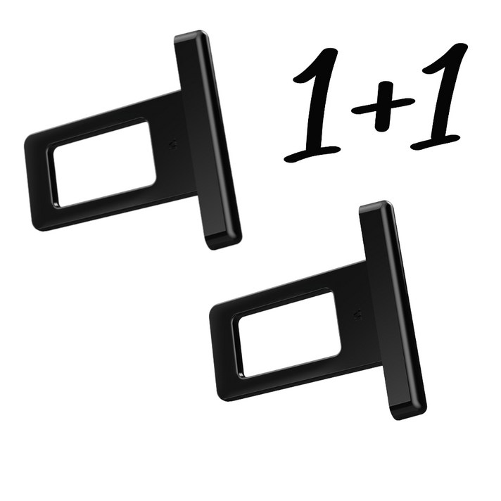 차량용 안전벨트 경고음 클립 일자형, 2개, black