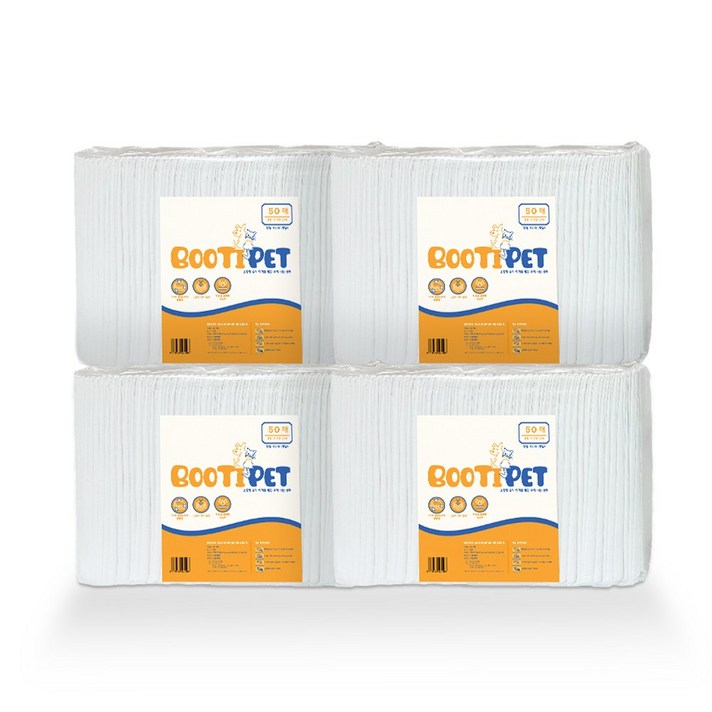 부티펫 가성비 대형 배변패드 큰패드 52g,200매,SAP 3g, 4개, 50개입 부티펫 가성비 대형 배변패드 큰패드 52g,200매,SAP 3g, 4개, 50개입