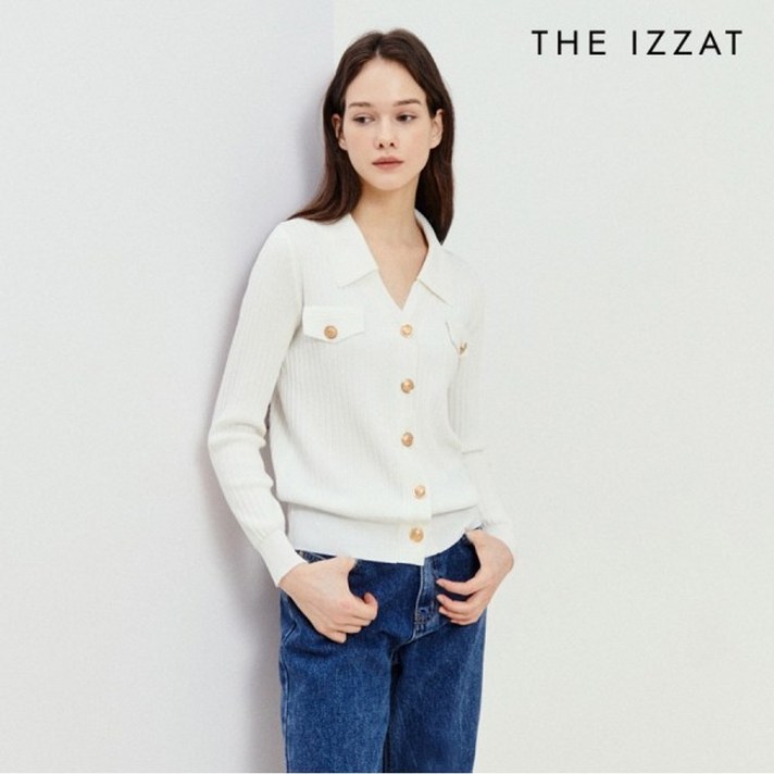 더아이잗뉴욕 더아이잗 브이넥 칼라 플랩 가디건 IP3P1CD021