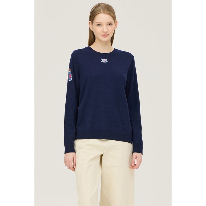 국내백화점 베네통 자수 비발디 니트